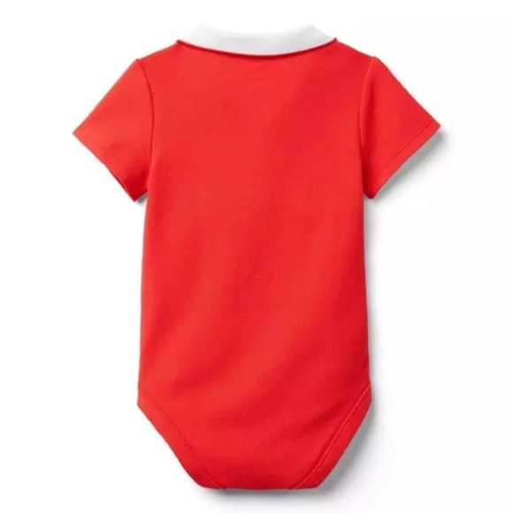 Janie & Jack Americana Flag Baby Polo Bodysuit Tomato Red Size 0-3 Months NEW - Picture 3 of 11